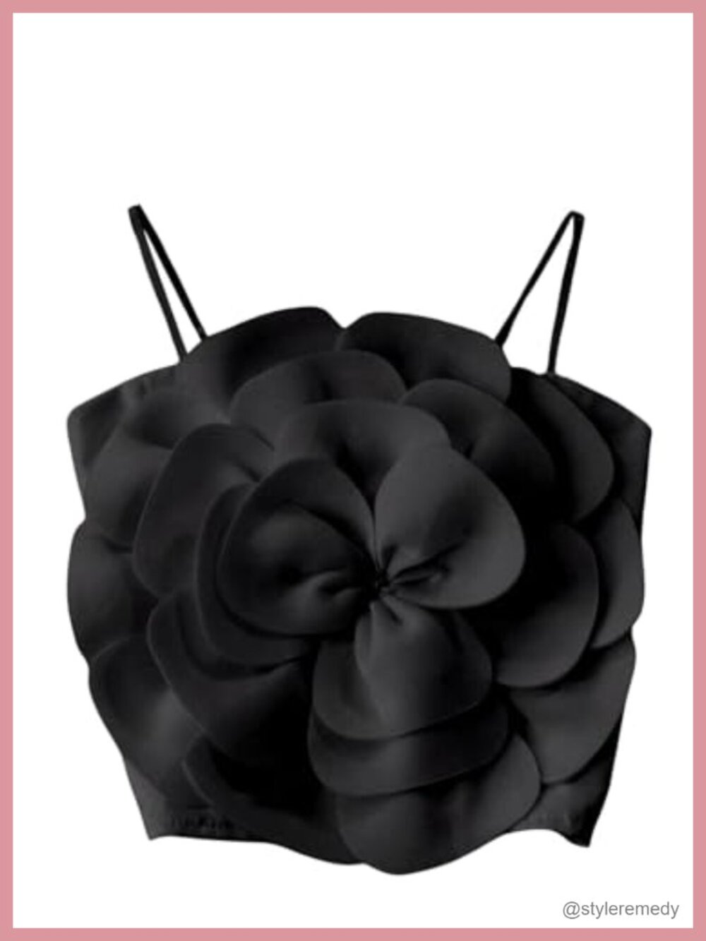 GORGLITTER Women's Flower Applique Crop Top Sleeveless Adjustable Straps